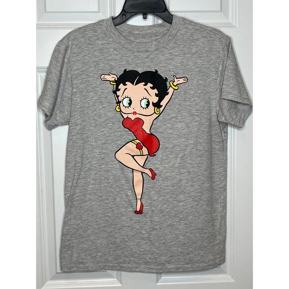 Betty Boop Gray Graphic Short Sleeve T Shirt Medium - Picture 1 of 5